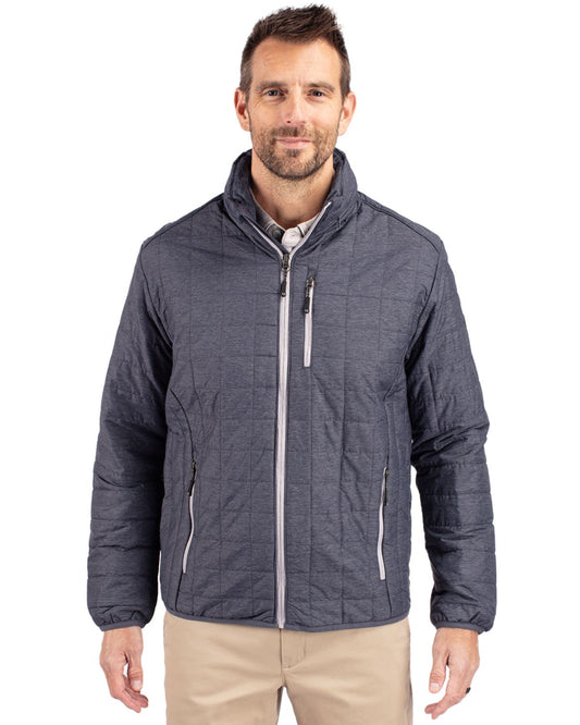 Cutter & Buck Rainier Recycled Insulated Puffer Mens Big & Tall Full Zip Jacket
