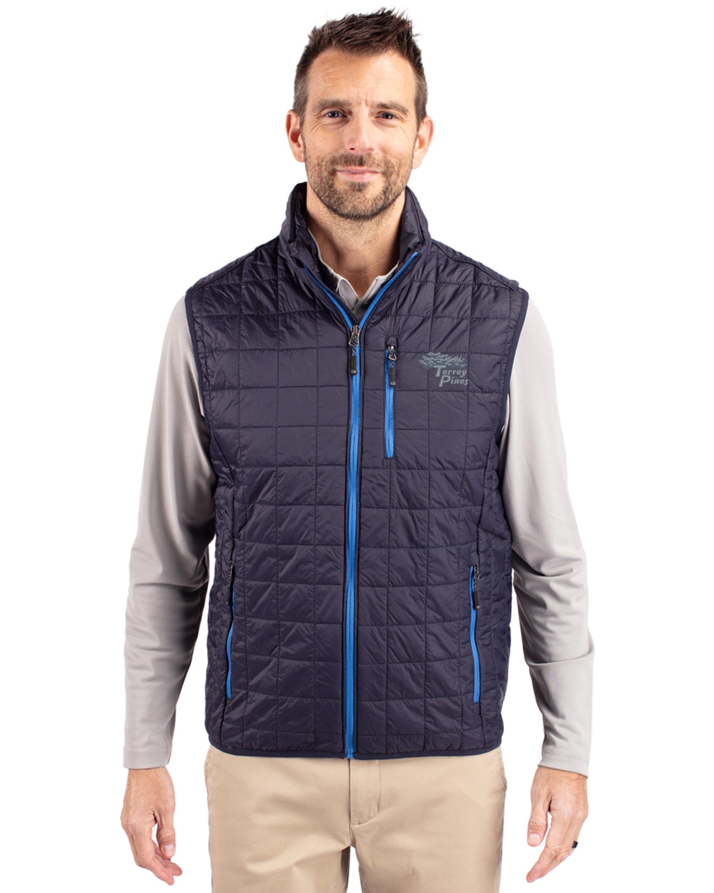 Torrey Pines Cutter & Buck Rainier Recycled Insulated Puffer Mens Full Zip Vest