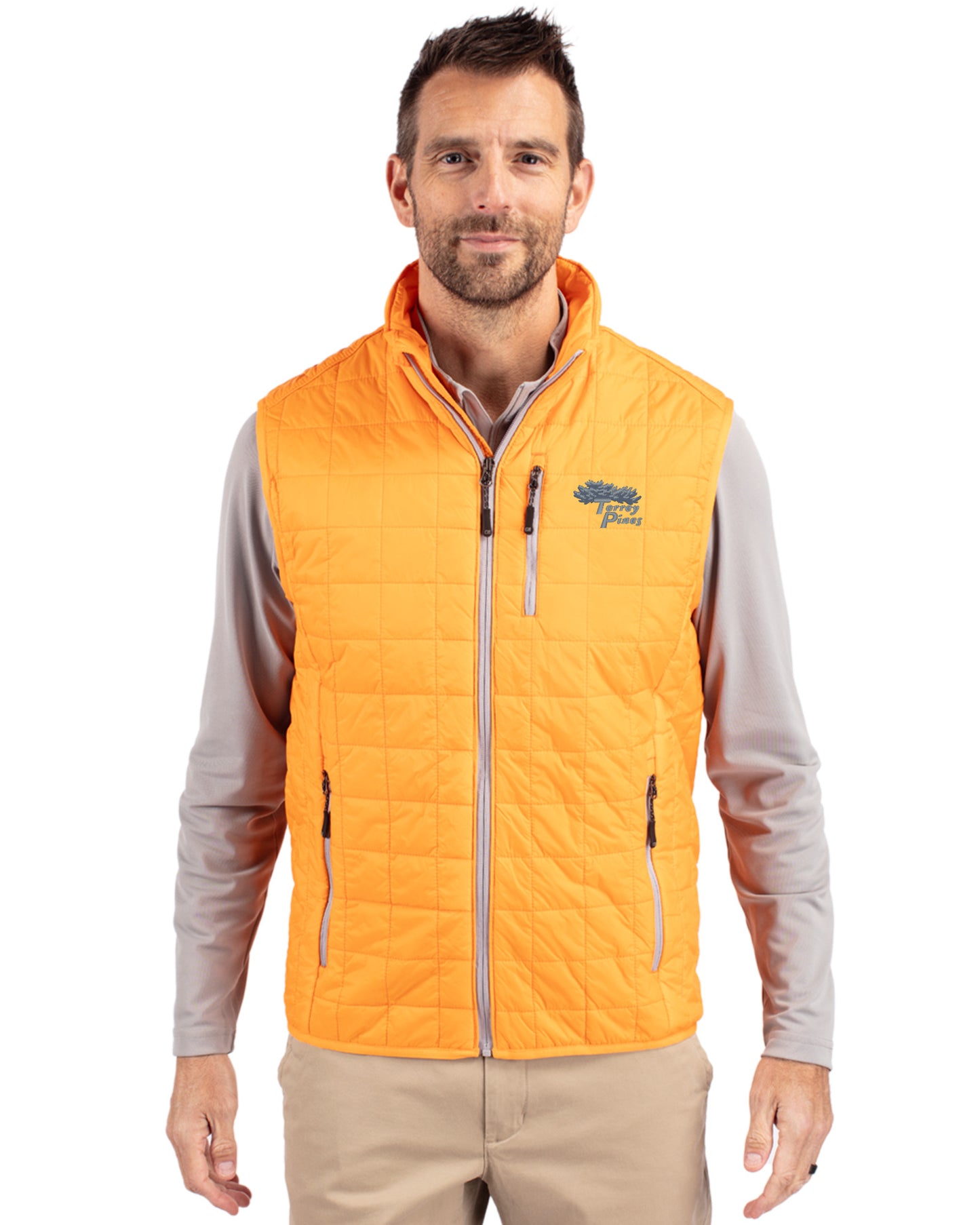 Torrey Pines Cutter & Buck Rainier Recycled Insulated Puffer Mens Full Zip Vest