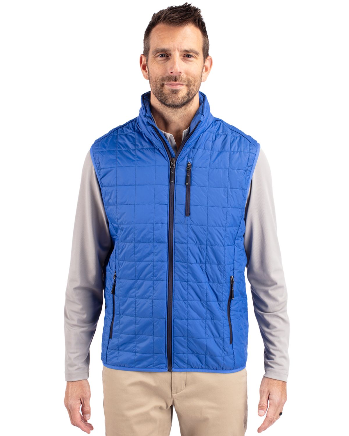 Cutter & Buck Rainier Recycled Insulated Puffer Mens Big & Tall Full Zip Vest