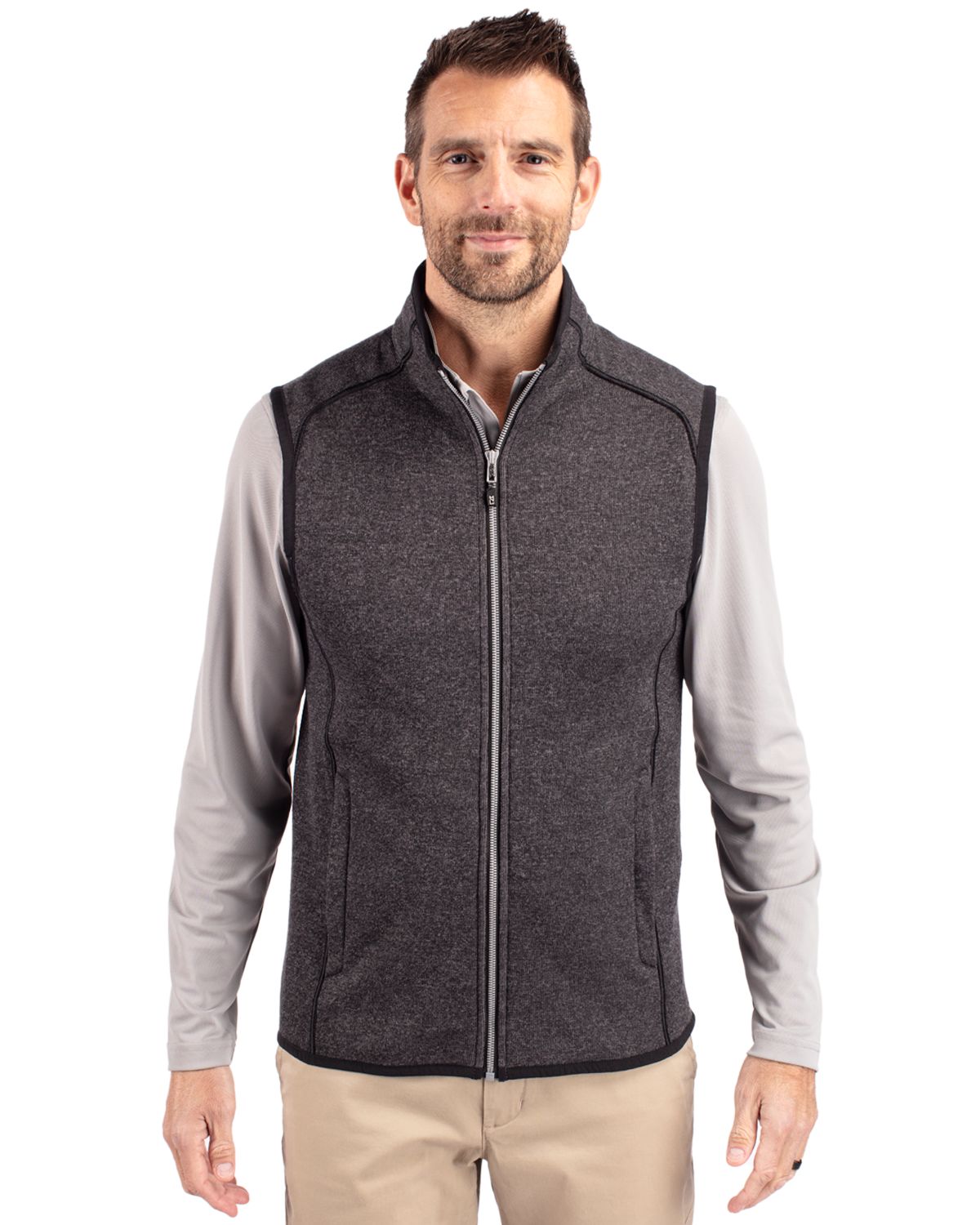 Cutter & Buck Mainsail Sweater-Knit Mens Full Zip Vest