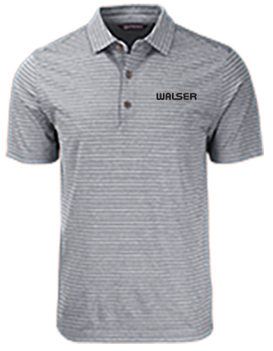 Walser Mens Big & Tall Black Forge Heather Stripe Polo