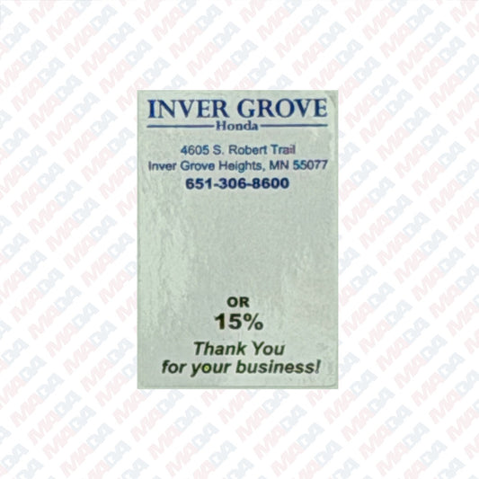 Oil Change Labels - Inver Grove Honda (500 Pack)