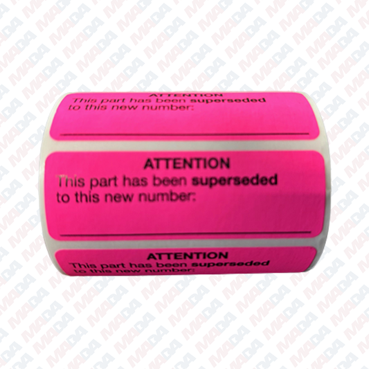 Pink  Superceded Parts Label - Lupient (500 pack)