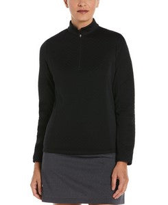 Callaway Ladies' Diamond Quilted Fleece ¼ Zip Jacket