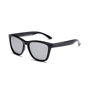 Black framed white lens