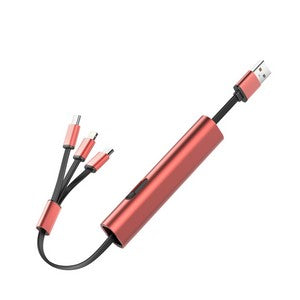 3-in-1 Fast Charging Cable USB Multi Port Charger TPE Metal Shell