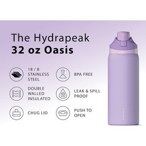 32 oz Hydrapeak® Stainless Steel Insulated Oasis Water Bottle