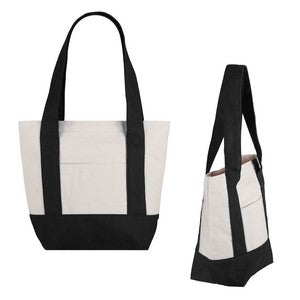 Small TJ Cotton Canvas Zippered Tote
