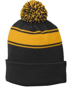 Sport-Tek® Stripe Pom Pom Beanie.