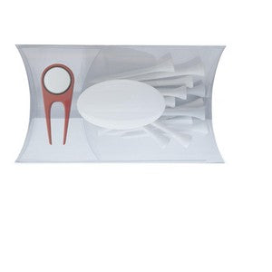Clear Pillow Pack Golf Gift Set - Divot Tool & Tees