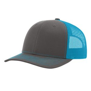 Charcoal Gray/Neon Blue Blank Angled View