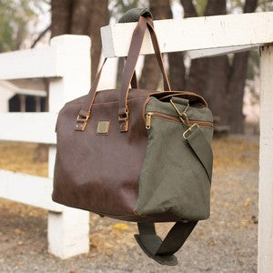 Danville Leather & Canvas Duffel Bag