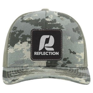 Richardson 112P Printed 6-Panel Snapback Trucker Hat w/Leatherette Adhesive Patches