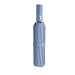 Blank blue travel umbrellas
