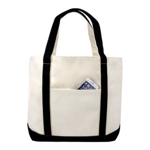 New! Jumbo Canvas Zipper Boat Tote