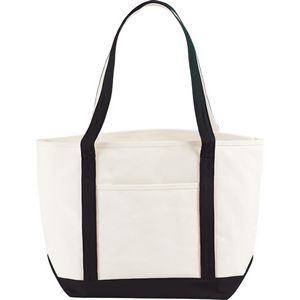Nautical Cotton Canvas Boat Bag W/ Gusset (19" X 13" X 7")
