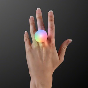 Hand model displaying Color Changing LED Light Up Mood Rings