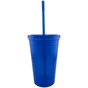 Tumbler with lid and Straw USA made 16 oz double wall