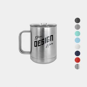 15 oz Polar Camel® Stainless Steel Insulated Coffee Mug w/ Slider Lid