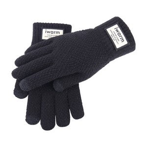 Touch Screen Double Layer Winter Knitted Gloves For Men