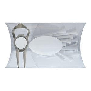 Clear Pillow Pack Golf Gift Set - Divot Tool w/ Bottle Opener & Tees