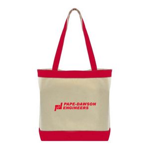 Cotton Canvas Tote Bag with Contrasting Handles/Gusset