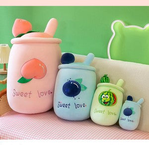 Fruit Cup Shape Plush Toy Pillow Decor