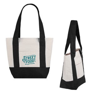 Small TJ Cotton Canvas Zippered Tote