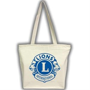 12 Oz. Zipper Cotton Canvas Tote Bag W/ Gusset (15" X 12" 4")