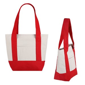 Small TJ Cotton Canvas Zippered Tote