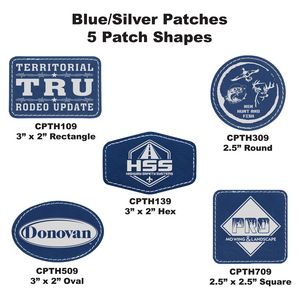 Blue & Silver Leatherette Patch Options
