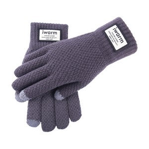 Touch Screen Double Layer Winter Knitted Gloves For Men