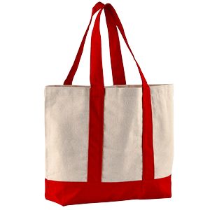 10 Oz. Newport Cotton Canvas Striped Tote Bag
