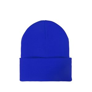 Knit Beanie w/ PU Leather Patch