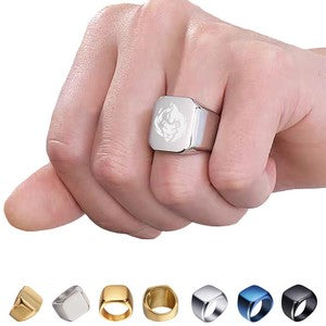 Geometric Stainless Steel Men Ring