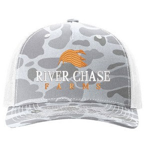 Richardson 112PFP Printed 5-Panel Snapback Trucker Hat w/Leatherette Adhesive Patches or Embroidery