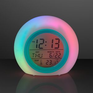 Round LED Clock 4", Glowing Lights + Alarm - PRINTED