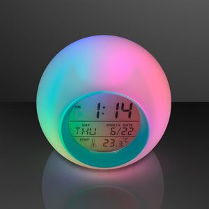 Round LED Clock 4", Glowing Lights + Alarm - PRINTED