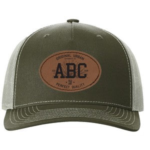 Richardson 112FP 5-Panel Snapback Trucker Hat w/Leatherette Adhesive Patches or Embroidery