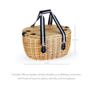 Twine Living® Central Park Willow Picnic Basket Set for Four
