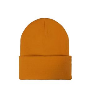 Knit Beanie w/ PU Leather Patch