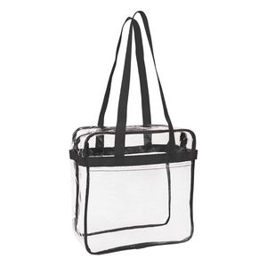 NFL Compliance Heavy Duty Stadium Security Zipper Tote with Front Pocket