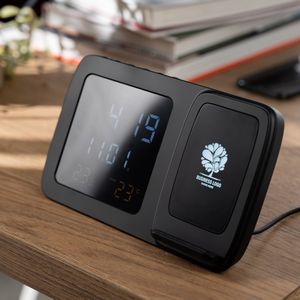 Obelisk, Wireless Charging Phone Stand with Digital Alarm Clock and Temperature / Humidity Display
