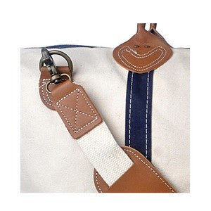 Beige/Navy Blue Strap View