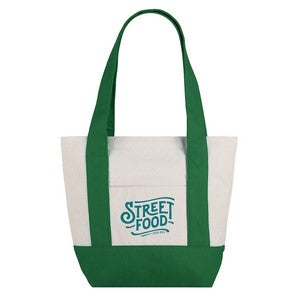 Small TJ Cotton Canvas Zippered Tote