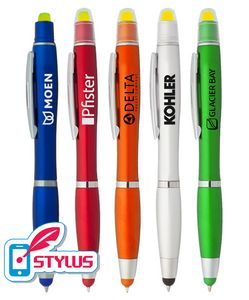 Union Printed - 3-in-1 Combo - Stylus > Twsit Pen > Gel Highlighter with 1-Color Logo