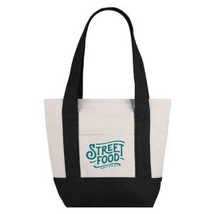 Small TJ Cotton Canvas Zippered Tote