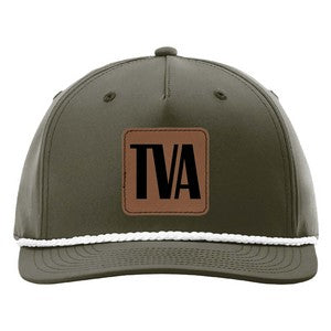 Richardson #258 Five Panel Rope Cap w/Leatherette Adhesive Patches or Embroidery