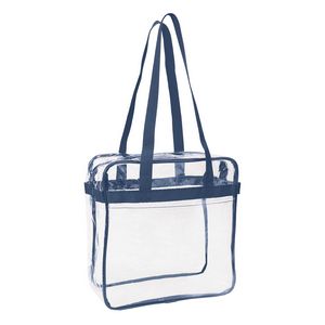 NFL Compliance Heavy Duty Stadium Security Zipper Tote with Front Pocket